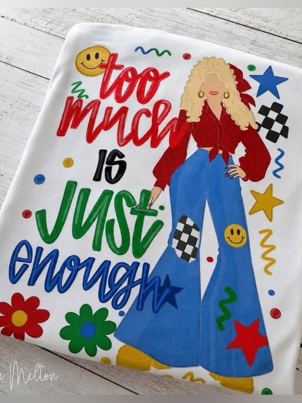 White Graphic Tee - 'Too Much is Just Enough'